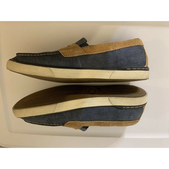 G H Bass Olsen Penny Loafer Shoe Men’s Sz 10 1/2 M Blue Tan Slip‎ On - Picture 9 of 10